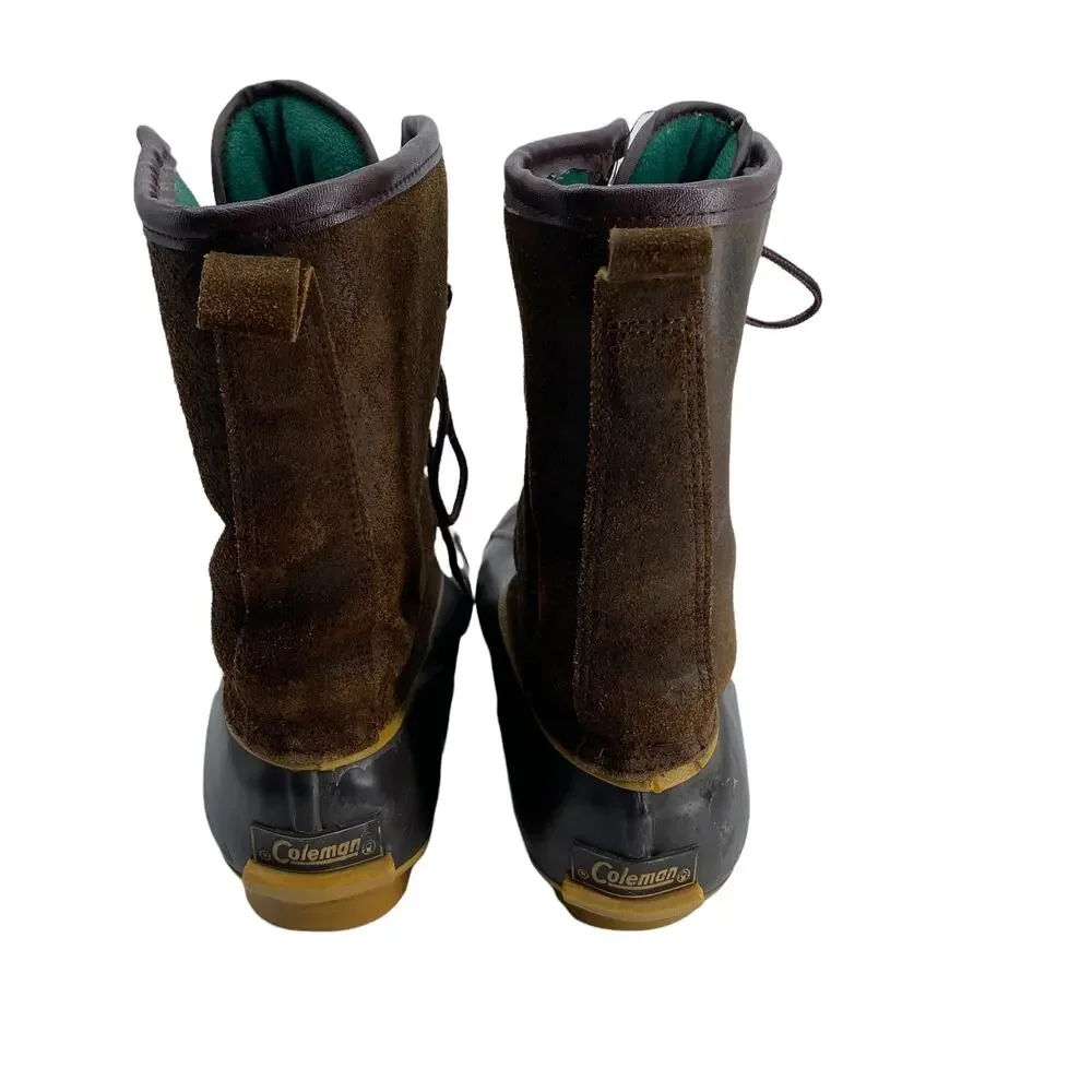 Men's Sz 10 COLEMAN Steel Shank Lace Up Duck Boots Thinsulate K998BR